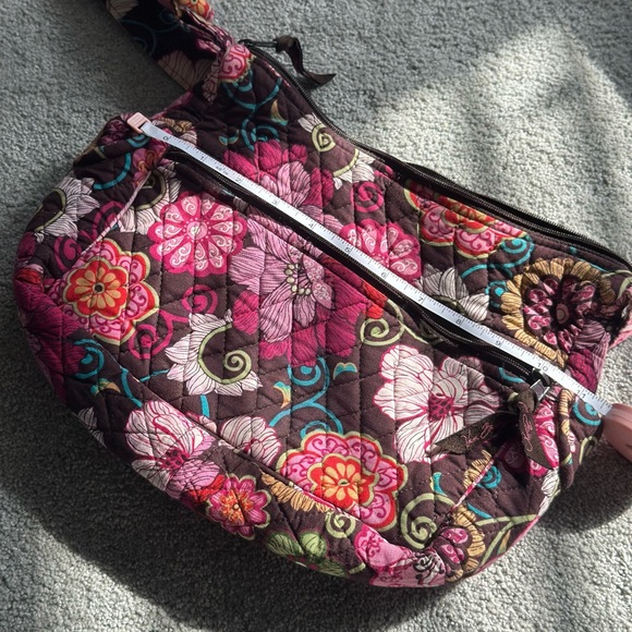 Vera Bradley Quilted Purse Pink and Brown Floral Shoulder Bag - Picture 6 of 6